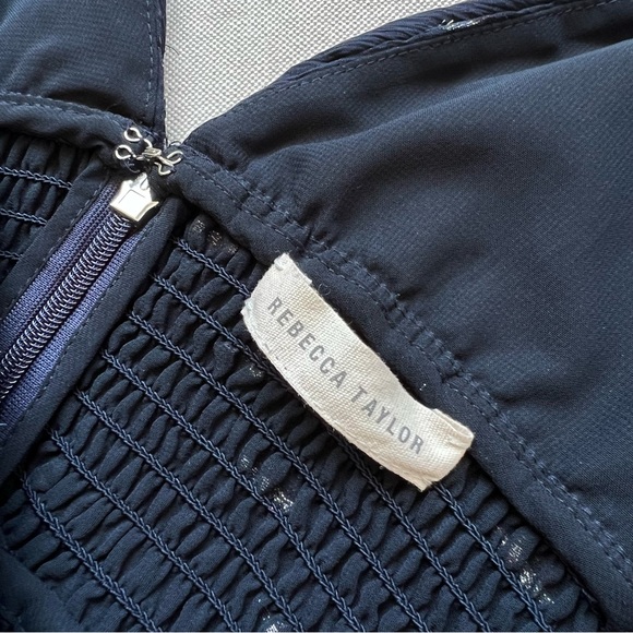 Rebecca Taylor Metallic Dot Silk Chiffon Tiered Hem Dress - Picture 8 of 10